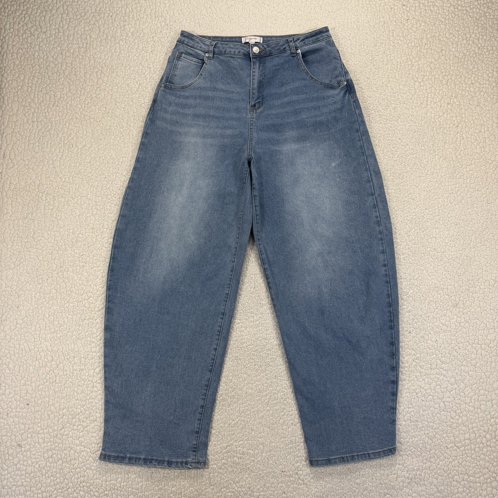 Vigoss Barrel Jeans Women's 13 (31x29.5) High Rise Boho Casual Lagenlook Balloon